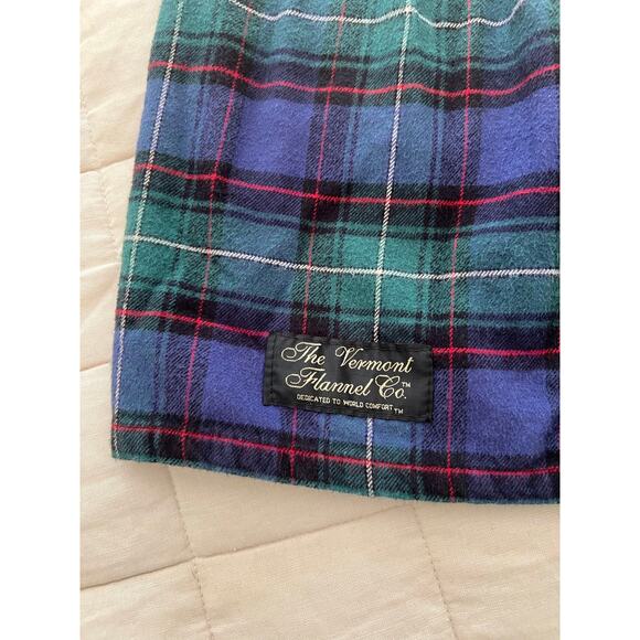 Vermont Flannel Co. Blue/Green Plaid Boxer Pajama Shorts - Picture 2 of 6